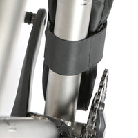 strap fitting of a restrap downtube bag on a downtube