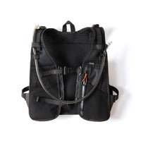 Front of the Restrap race hydration vest on a white background, showing the straps and zip compartment