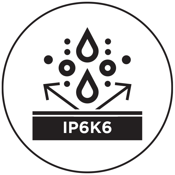 WATERPROOF RATED IP6K6