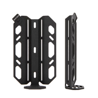 A black laser cut aluminium cargo cage with Restrap branded rubber label visible.