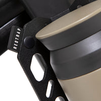 close up of restrap rubber label on the carry cage