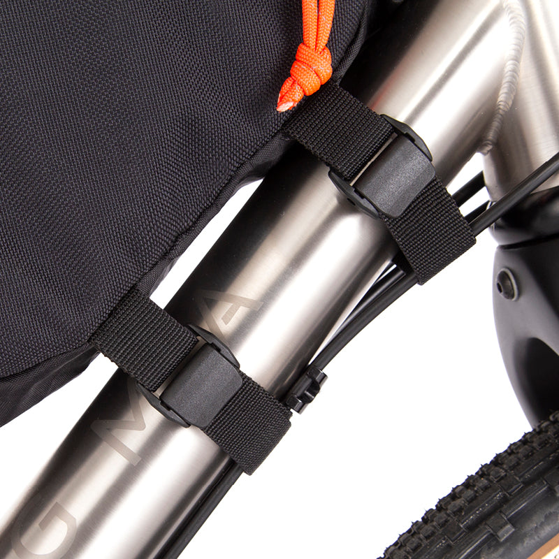 close up of the restrap frame bag straps