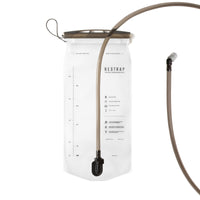 Hydration bladder with hose on a white background