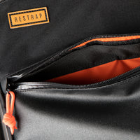 Image of the inside of a Restrap Full Frame Bag showing internal storage